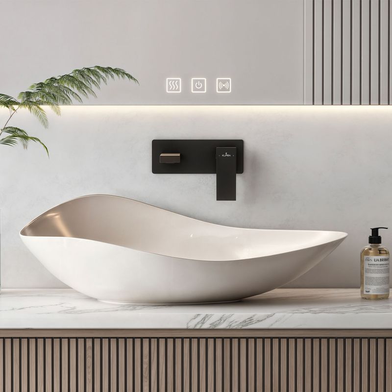 Baños-Griferia-Lavamanos-Kubika-Muro-19-cm-Coldstart-Negro-Mate