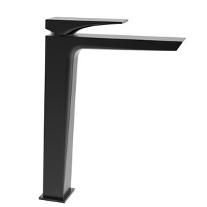 Grifería Lavamanos Kubika Alta 25 cm Coldstart S/Desagüe Negro Mate