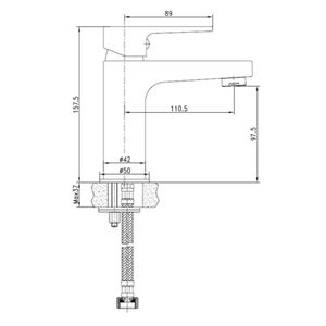 Grifería Lavamanos Keops 10 cm S/Desagüe Cromo