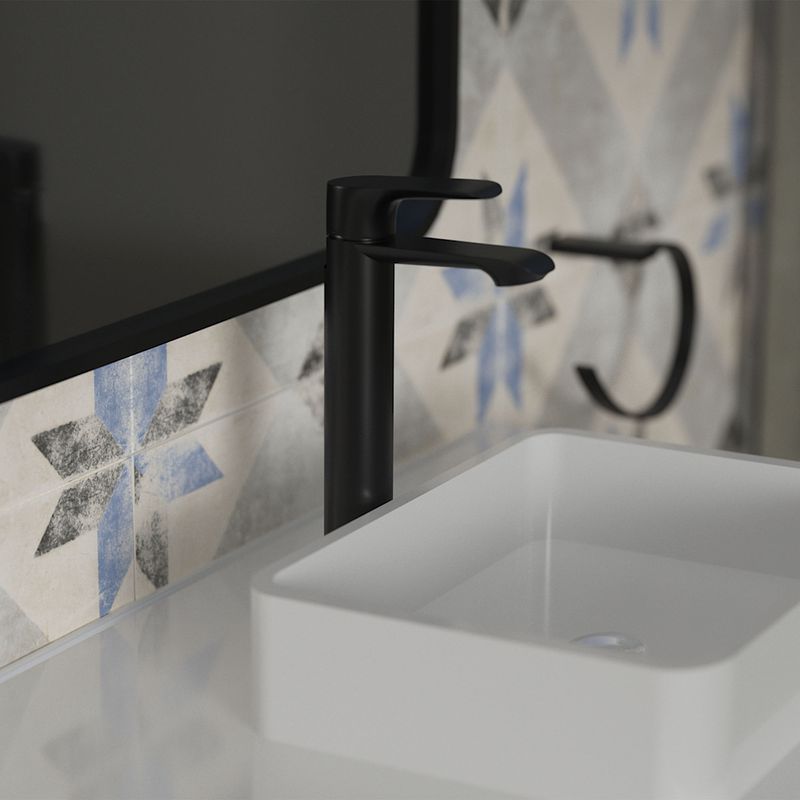 Baños-Griferia-Lavamanos-Urban-N-22-Cm-S-Desague-Negro-Mate