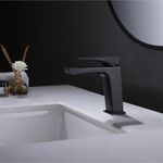 Baños-Griferia-Lavamanos-Kubika-11-cm-Coldstart-S-Desague-Negro-Mate