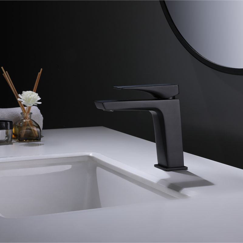 Baños-Griferia-Lavamanos-Kubika-11-cm-Coldstart-S-Desague-Negro-Mate