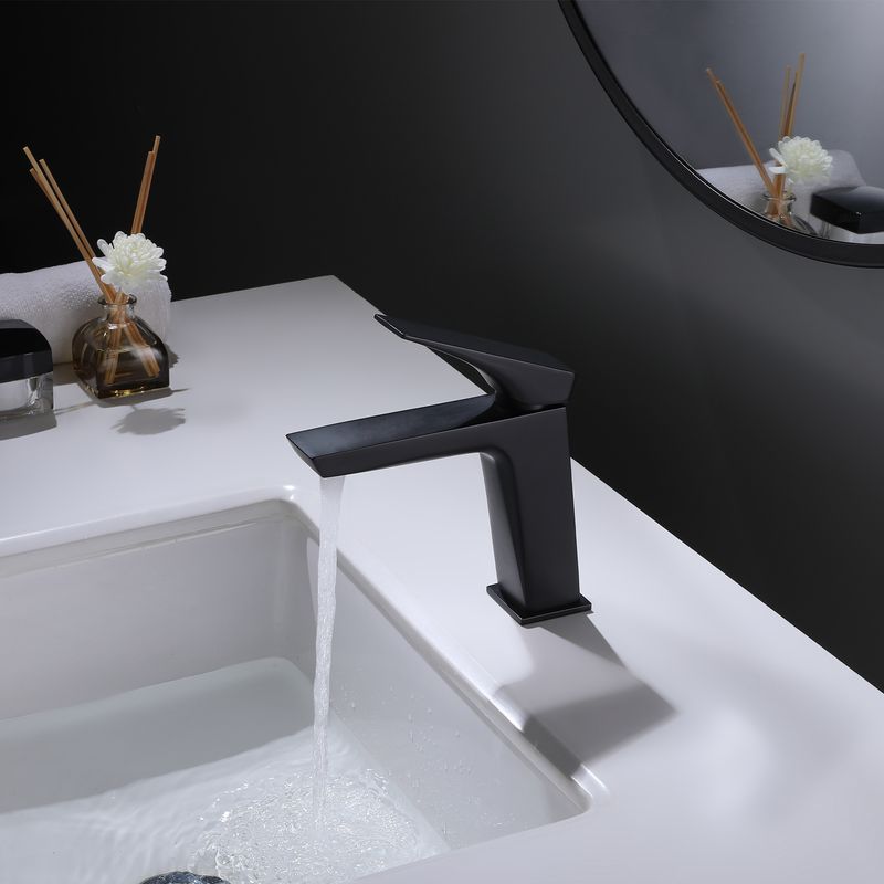 Baños-Griferia-Lavamanos-Kubika-11-cm-Coldstart-S-Desague-Negro-Mate