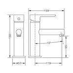 Baños-Griferia-Lavamanos-Oslo-10-cm-S-Desague-65130-19-41-66-Negro-Mate