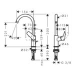 Baños-Griferia-Lavamanos-Logis-21-cm-C-Desague-Automatico-71130000-Cromo
