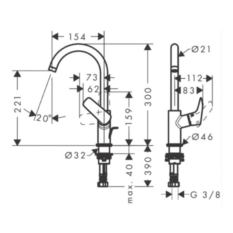 Baños-Griferia-Lavamanos-Logis-21-cm-C-Desague-Automatico-71130000-Cromo