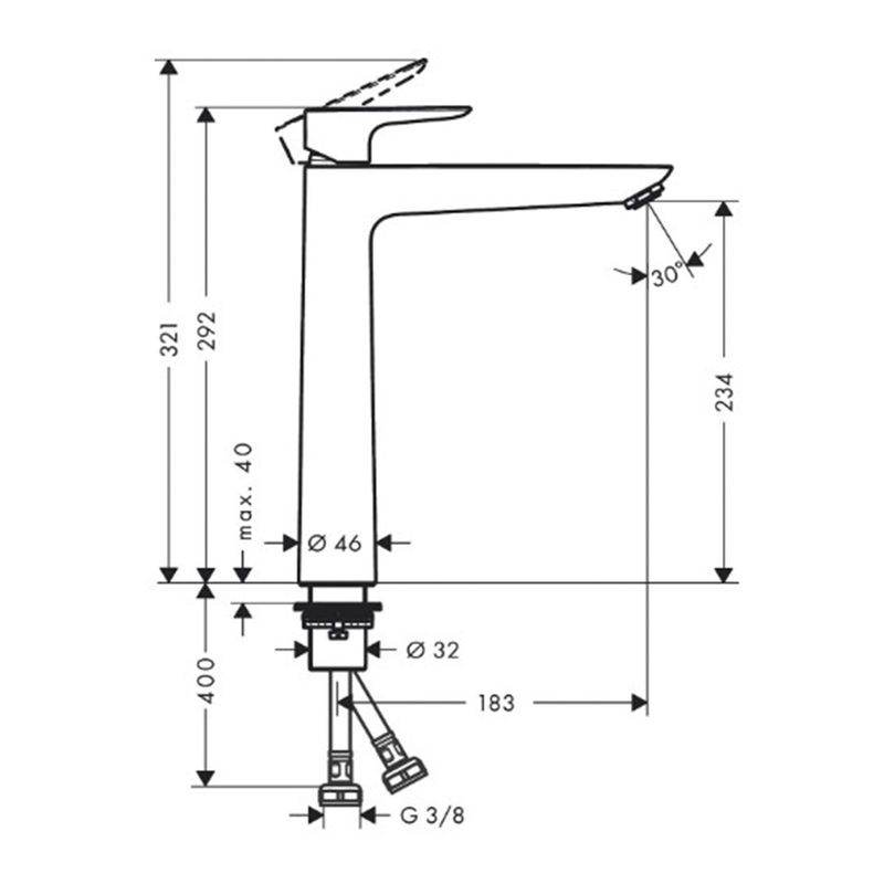 Baños-Griferia-Lavamanos-Talis-E-24-Cm-S-Desague-71717000-Cromo