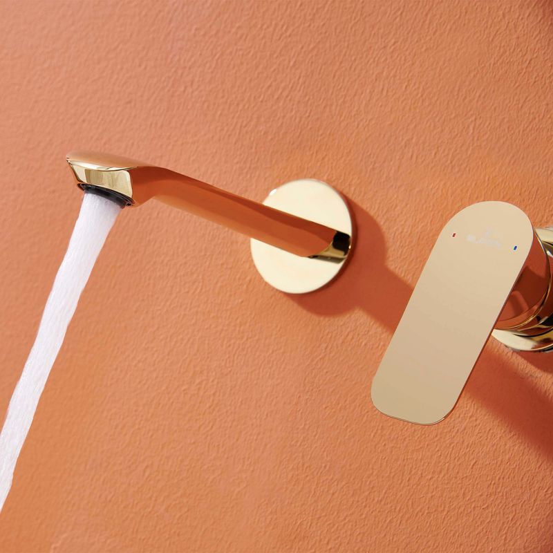 Baños-Griferia-Lavamanos-Urban-Muro-18-Cm-S-Desague-Dorado