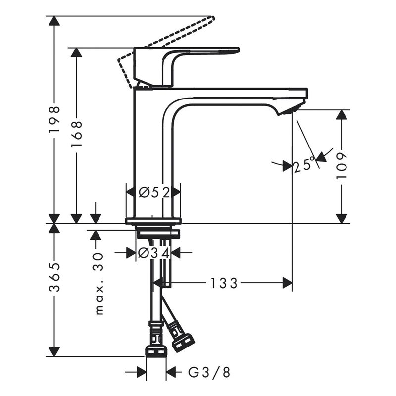Baños-Griferia-Monomando--Rebris-S-de-Lavamanos-Cromo-110-mm