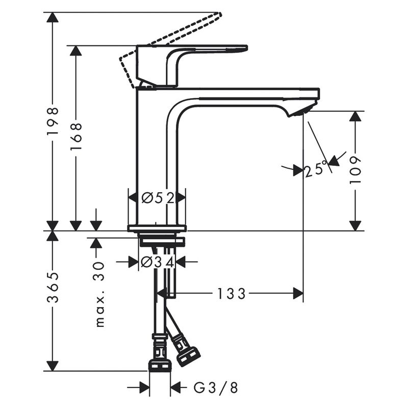 Baños-Griferia-Monomando--Rebris-S-de-Lavamanos-Cromo-110-mm