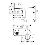 Baños-Griferia-Lavamanos-Logis-Muro-20-cm-C-Desague-71220000-Cromo