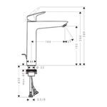 Baños-Griferia-Lavamanos-Logis-19-cm-C-Desague-Automatico-71090000-Cromo