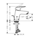 Baños-Griferia-Lavamanos-Logis-Coolstart-Desague-Automatico-71072000-Cromo-7-cm