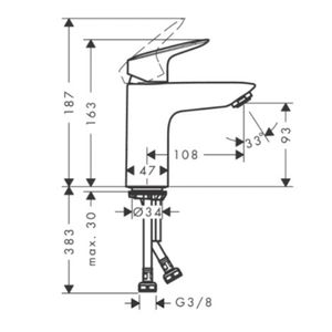Grifería Lavamanos Logis 10 cm C/Desagüe Automático 71100000 Cromo
