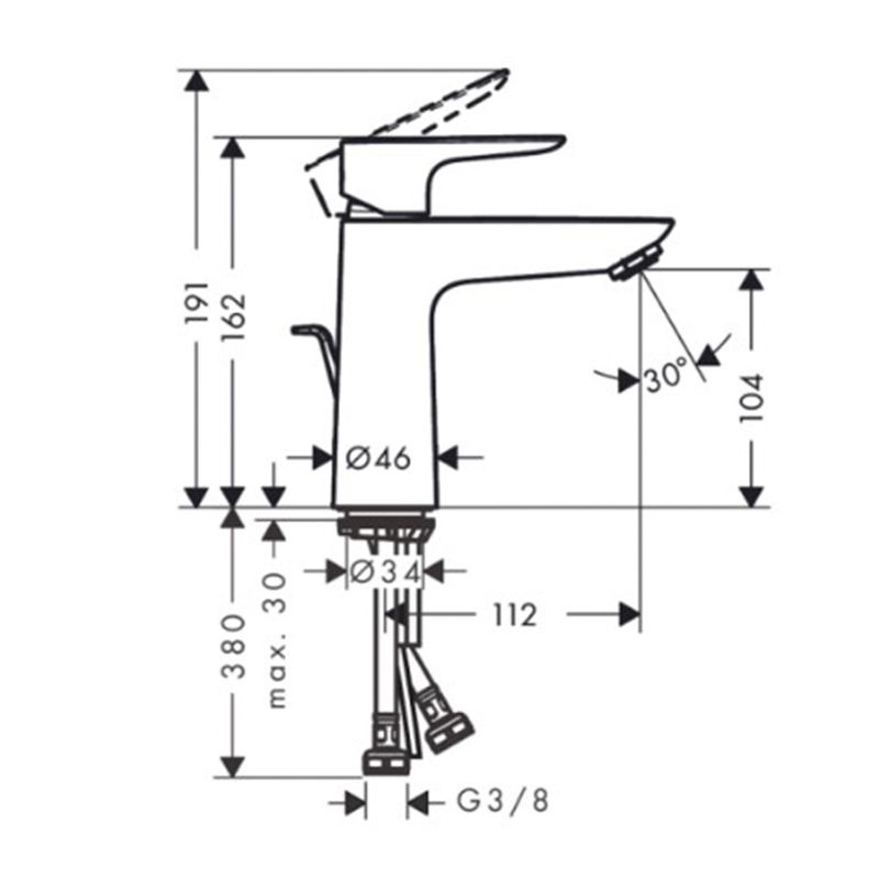 Baños-Griferia-Lavamanos-Talis-E-11-cm-C-Desague-Automatico-71710000-Cromo