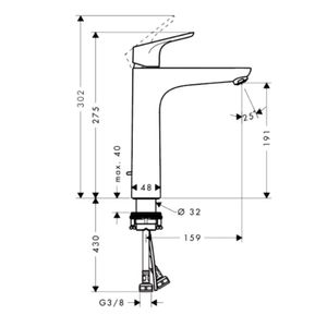 Griferia Lavamanos Focus 19 Cm C/Desagüe 31608000 Cromo