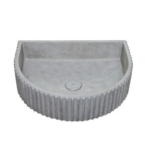 Lavamanos Sobreponer Vessel Semiredondo Gris Mate 465x360x119mm