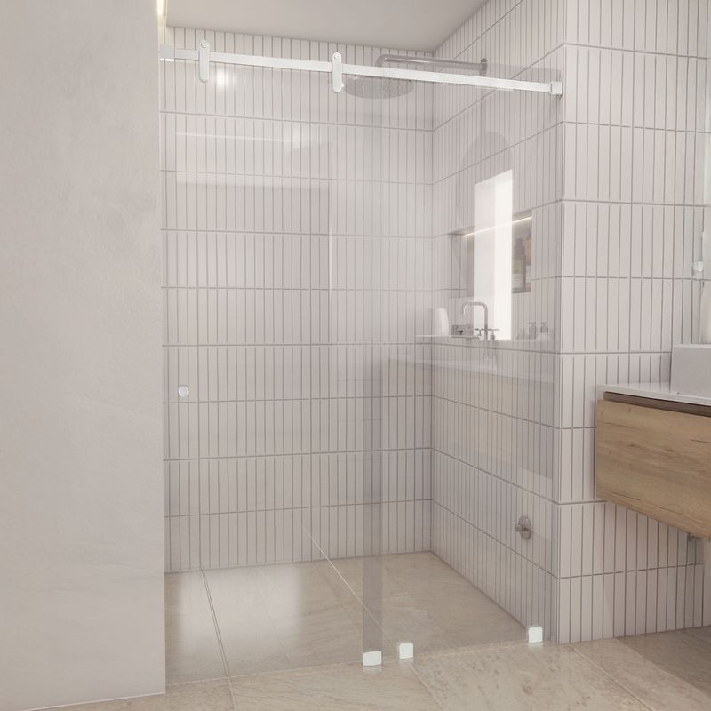 Baños-Mampara-Ducha-Corredera-Incolora-Blanco-Mate-1200x1900-mm
