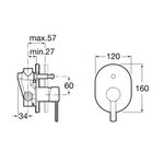 Baños-Mezclador-de-Ducha-L20-Empotrado-2-Salidas-Cromado-120x160x200-mm