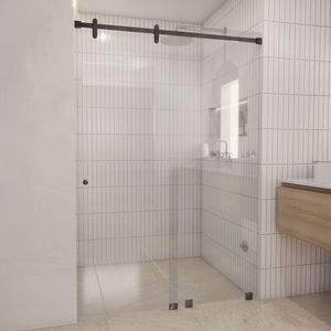 Mampara Ducha Corredera Incolora Gun Metal 1200x1900 mm