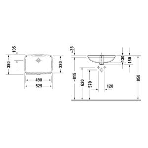 Lavamanos Duravit N°1 Empotrado Blanco 490x330x180 mm