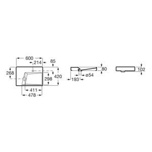 Lavamanos Horizon Geometric de Sobreponer Blanco 600x420x80 mm
