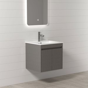 Mueble de Baño Nepal 2 Puertas con Lavamanos Armado Dark Grey 700 mm