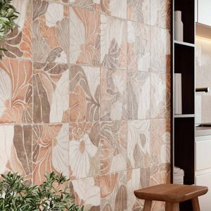 Porcelanato Adagio Fiori Beige Mate 25x25 cm