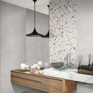 Gres Porcelánico Orbit Terrazo Light Grey Mate 60x60 cm
