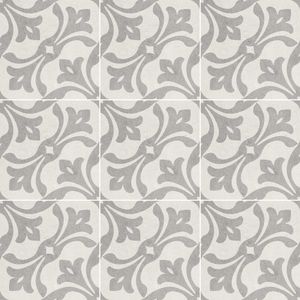 Porcelanato La Boheme Blanco y Gris Mate 20x20 cm