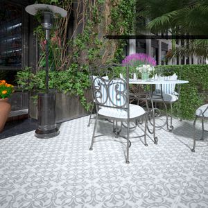 Porcelanato La Boheme Blanco y Gris Mate 20x20 cm