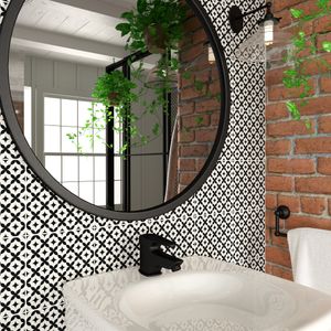 Porcelanato La Boheme Blanco y Negro Mate 20x20 cm