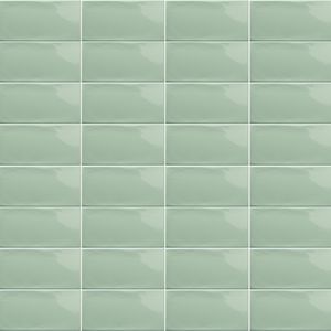 Cerámica Muro Ocean Green Brillante 7.5x15 cm