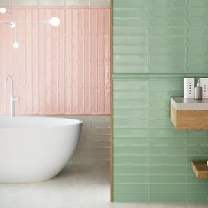 Cerámica Muro Ocean Pink Brillante 7.5x30 cm