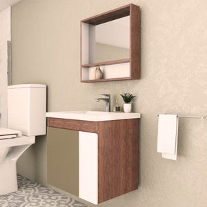 Pack Mueble de Baño Kyle 500 mm + Espejo Respisa Kyle + Grifería City Brushed