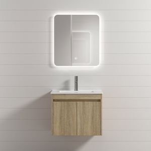 Mueble de Baño Nepal 2 Puertas con Lavamanos Desarmado Brown Wood 600 mm