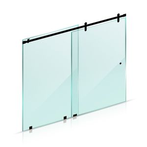 Mampara Ducha Corredera Incolora Negro Mate 120x190 cm