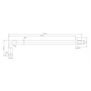 Brazo de Ducha a Muro Urban Gun Grey 350 mm