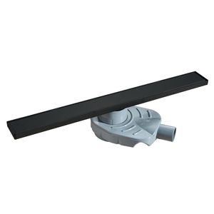 Desagüe Infloor Line Tipo Canaleta Ducha en Obra Negro Mate 700 mm