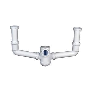 Sifón Fregadero Doble Blanco 1 1/2"