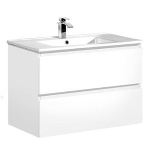 Mueble de Baño con 2 Cajones Delfos Blanco Lacado 700 mm