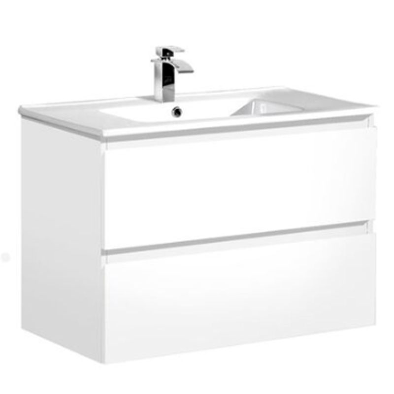 Baños-Mueble-de-Baño-con-2-Cajones-Delfos-Blanco-Lacado-700-mm