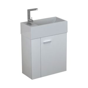 Mueble de Baño Filadelfia-N con Lavamanos y Desagüe Base Blanco Brillo 500 mm