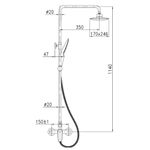 Baños-Columna-Ducha-Keops-20-cm-Blanco-Cromo