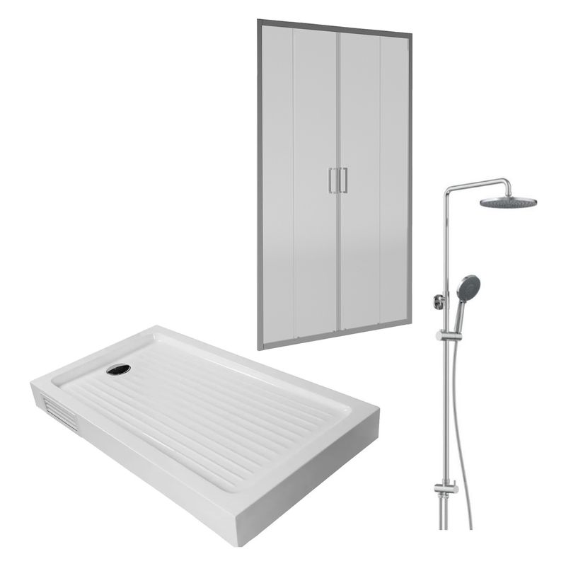 Baños-Pack-Mampara-Corredera-Style-120-cm---Receptaculo-Zen-120-cm---Columna-Basic-N