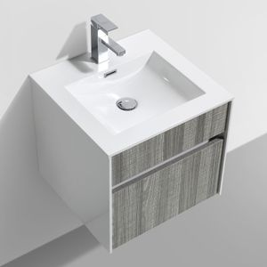 Mueble De Baño Sunset 50 Cm 1 Cajon Ash con Lavamanos y Desagüe
