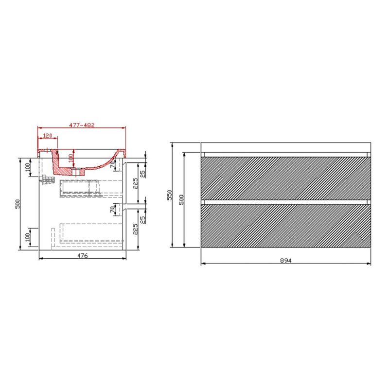 Baños-Mueble-De-Baño-City-90-Cm-2-Cajones-Nutwood-con-Lavamanos