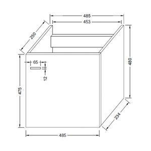 Mueble de Baño New Filadelfia Desarmado Brown Wood 500 mm