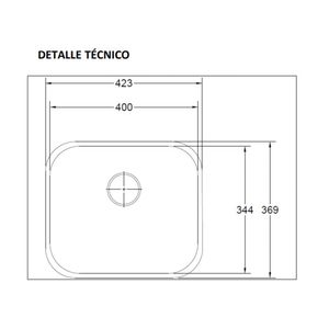 Lavaplatos Bronx Simple Black Satín 430x370 mm