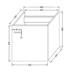 Mueble de Baño New Filadelfia Desarmado Light Oak 500 mm